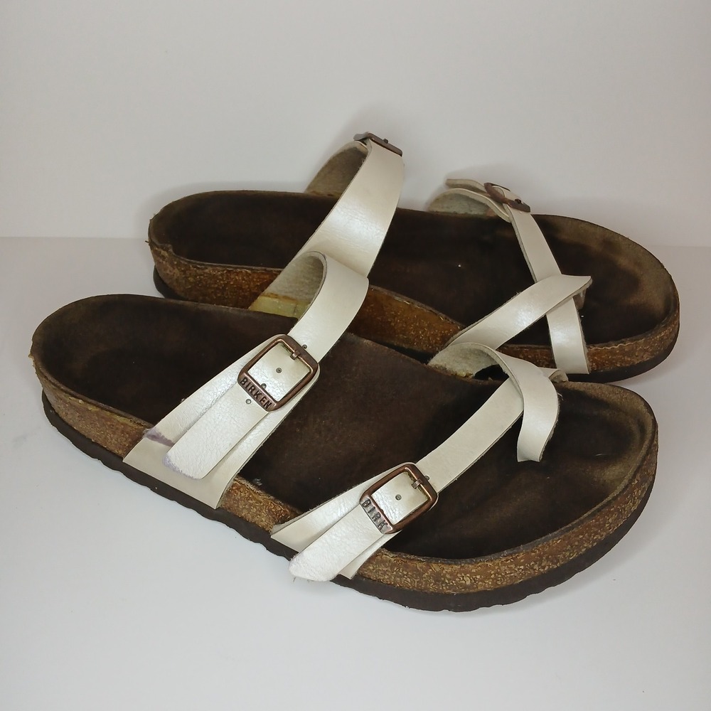 Birkenstock Womens Mayari Pearl Birko-Flor Toe Loop Sandals Size 39 US Women 8.5